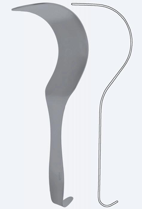 Ретрактори (ранорозширювачі), хірургічні, "Deaver", фіг. 5, вигнуті, ширина 75 мм, загальна довжина 320 мм, 13". Бренд - Asanus Medizintechnik Gmb, Німеччина